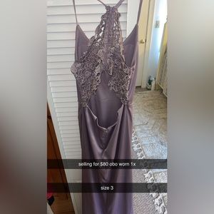 purple evening gown